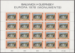 GUERNSEY  161-162, 2 Kleinbogen, Postfrisch **, Europa CEPT: Baudenkmäler 1978 - 1978