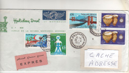 5 Timbres " Pont , Tambour , Journée De L'enfance , Paysage " Sur Lettre Cover Expres , Mail Du 30/4/73 - Maroc (1956-...)