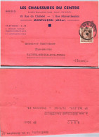 Lettre - S/L Y&T N°681 - Obl Montluçon - Pour Sainte Sèvre Sur Indre - Chaussures Du Centre Montluçon - Otros & Sin Clasificación