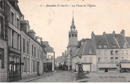 62 - Hesdin - SAN20873 - La Place Et L'Eglise - Hesdin