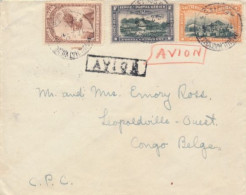 BELGIAN CONGO INLAND AIR COVER FROM COQUILHATVILLE 17.02.32 TO LEO. - Cartas & Documentos