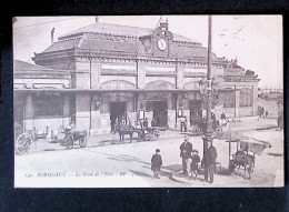 Cp, 33, Bordeaux, Chemin De Fer, La Gare De L'Etat, Voyagée 1919 - Bordeaux