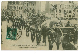 62.CALAIS.n°107.FUNERAILLES DES 27 VICTIMES DU "PLUVIOSE".VUE D'ENSEMBLE DES CERCUEILS - Calais