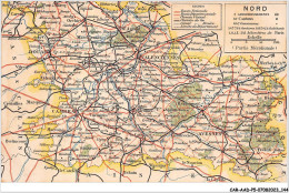 CAR-AADP5-59-0410 - Carte Geographique Du NORD - Autres & Non Classés