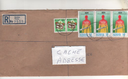 5 Timbres " Papillon ; Lutte Contre Le SIDA , AIDS " Sur Lettre Recommandée , Registered  Cover , Mail Du 25/2/92 - Kenia (1963-...)