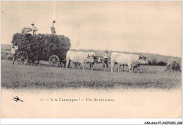 CAR-AAAP7-58-0457 - A La Campagne - Fin De Moisson - Agriculture, Attelage De Boeufs - Andere & Zonder Classificatie