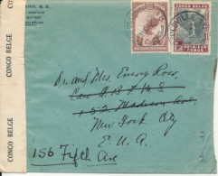 BELGIAN CONGO CENSORED COVER FROM LEO. 31.10.40 TO USA - Lettres & Documents