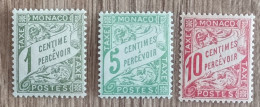 Monaco - YT Taxe N°1 à 3 - 1905/09 - Neuf - Strafport