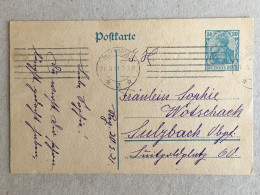 Deutschland Germany - Regensburg 1921 Sulzbach Used Postcard Ganzsachen Stationery - Briefe U. Dokumente