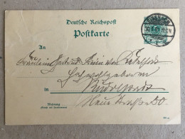 Deutschland Germany - Eisenach 1891 Postal Stationery Ganzsachen Entier Postal - Lettres & Documents