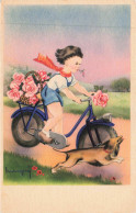 ILLUSTRATEURS _S29166_ Charme 950 - Enfant Faisant Du Vélo - Panier De Fleurs Et Chien - 1900-1949