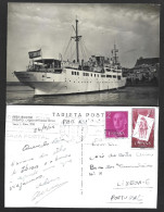 Antigua Postal De Barco Correo Circulada Desde Ibiza En 1958. Pro-infancia. Old Mail Boat Postcard Circulated From Ibiza - Brieven En Documenten