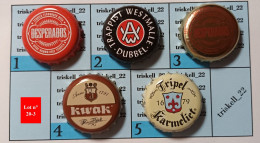 5 Capsules De Bière   Lot N° 20-3 - Cerveza
