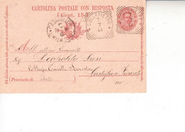 ITALIA 1901 - Cartolina Con Risposta  Umberto I - Da Collepietro A Castiglion Fiorentino - Entero Postal