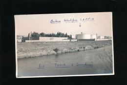 Photographie Originale Espagne Spain Usine Factoria  Pétrolifère C.A.M.P.S.A. 1959 Valencia  Inondation Rivière Turia - Lieux