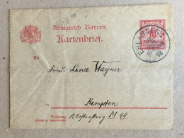 Deutschland Germany - Bayern Bavaria 1898 Kempten 10 Pfenning Stationery Ganzsachen Entier Postal Letter Brief - Brieven En Documenten