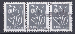 France  2000 - 2009  Y&T  N °  3965  Bande De 3 Oblitérés - Gebraucht