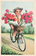 ILLUSTRATEURS _S29171_ Garçon Faisant Du Vélo - Panier Avec Des Fleurs - 1900-1949