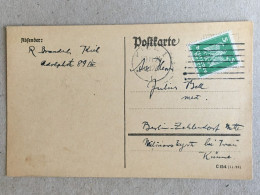 Deutschland Germany - Kiel Berlin Zellerndorf 1924 Used Postcard - Cartas & Documentos