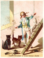 CHROMO CHANSON ILLUSTREE CADET-ROUSSEL A TROIS BEAUX CHATS - Autres & Non Classés