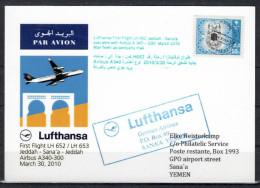 2010 Jeddah - Sana'a   Lufthansa First Flight, Erstflug, Premier Vol ( 1 Card ) - Other (Air)