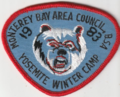 MONTEREY BAY AREA COUNCIL   --  YOSEMITE WINTER CAMP   --  BSA -  1983 -   SCOUTISME, JAMBOREE  --  OLD PATCH - Movimiento Scout