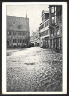 AK Quedlinburg, Hochwasser 1925 Am Marktplatz Mit Dem Rathaus  - Overstromingen