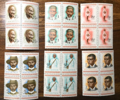 Gandhi Mauritius Blk Set Gummed Mnh / Famous Nobel People Non Violence Ghandi India Inde Indien - Mahatma Gandhi