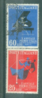 ITALIE - N°776 Et 777 Obliéré - 10°anniversaire Du Prix International Radio-TV "Italia". Sujets Divers. - 1946-60: Used