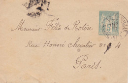 LSC Sge 5c La Mailleraye/S Pour Paris 1900  Mignonette - Standard Postcards & Stamped On Demand (before 1995)