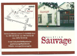 Gent Simon De Mirabellostraat Restaurant Quartier Sauvage Visitekaartje Etiquette Htje - Visitenkarten