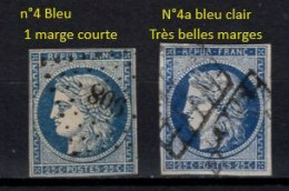 France: Y&T N° 4 & 4a Oblitérés. TTB !!! - 1849-1850 Cérès