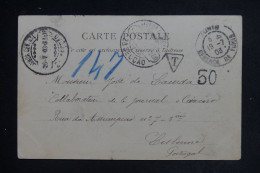 TUNISIE - Carte Postale D'Hammam Lif Pour Le Portugal En 1903 Avec Cachet De Taxe  - L 152745 - Storia Postale
