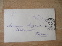 VALENCE DEPOT CONVALESCENTS FRANCHISE POSTALE MILITAIRE GUERRE 14.18 - Oorlog 1914-18