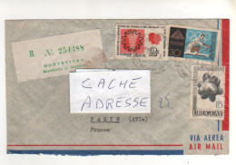 3 Timbres Dont  Aviron JO Mexico 68 ; Archéologie Université Sur Lettre Recommandée , Registered  Cover, Mail Du 8/5/69 - Uruguay