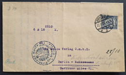 Dienstmarken 1922, Brief Finanzamt Börse (für Stempelsteuer) Berlin - Oficial