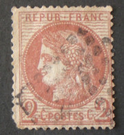 STAMPS FRANCE FRANCIA 1871 CERES 2 CENT ROUGE BRUN YVERT N.51 DIFECT - 1871-1875 Ceres