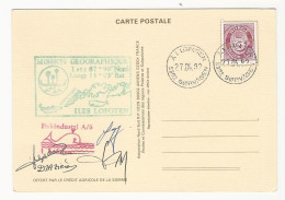 Carte - 1982 Mission Iles Lofoten - Norvège - Carte Signée - Onderzoeksprogramma's