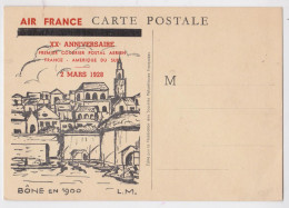 C.A.P. Bône En 1900 Exposition Aérophilatélique 2 Mars 1948 Algérie Française Carte Postale Air France XXe Anniversaire - Cartas & Documentos