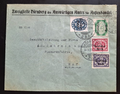 Dienstmarken 1922, Brief Nürnberg Auswertiges Amt Mischfrankatur - Dienstmarken