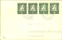 1959, 10 Pf. Max Planck 4-mal Auf Brief Ab HOYERSWERDA - Storia Postale