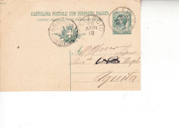 ITALIA 1910 - Intero Postale  Da  Calascio  Ad Aquila - Entero Postal