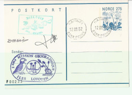 Carte - 1982 2ème Mission Géographique Iles Lofoten - Norvège - Carte Signée - Programmi Di Ricerca