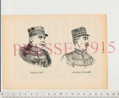 Gravure 1915 Général (Paul) Pau Portrait Général D'Amade Grande Guerre 14-18 - Non Classés