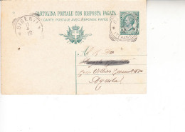 ITALIA 1912 - Intero Postale  Da  Bisenti Ad Aquila - Stamped Stationery