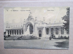 BOUCHES DU RHONE 13  MARSEILLE - EXPO COLONIALE 1906  PHOTOGRAPHIE PAR NADAR    GD. PALAIS    ANIME  MARQUE SUR GLACURE - Koloniale Tentoonstelling 1906-1922