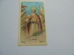 S Aemidius Emidio Tremblements De Terre Image Pieuse Religieuse Holly Card Religion Saint Santini Sint - Devotion Images
