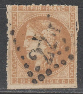 RARE Sur Ce N° 43A PERCE En LIGNE TBE Signé - 1870 Emisión De Bordeaux