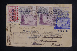 GRECE - Entier Postal + Compléments De Athènes Pour La France En 1945 Avec Cachet De Contrôle - L 152760 - Entiers Postaux