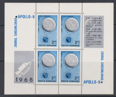 Roumanie 1969 BL 70 ** Espace Apollo 8 - Blocs-feuillets